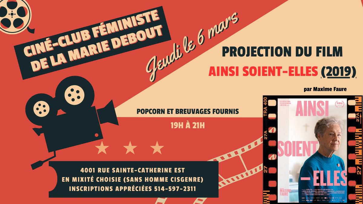 Cin\u00e9-Club f\u00e9ministe de La Marie Debout : Ainsi soient-elles