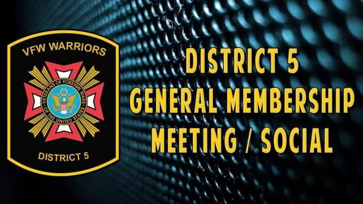 VFW Warriors Dist 5 General Meeting\/Social