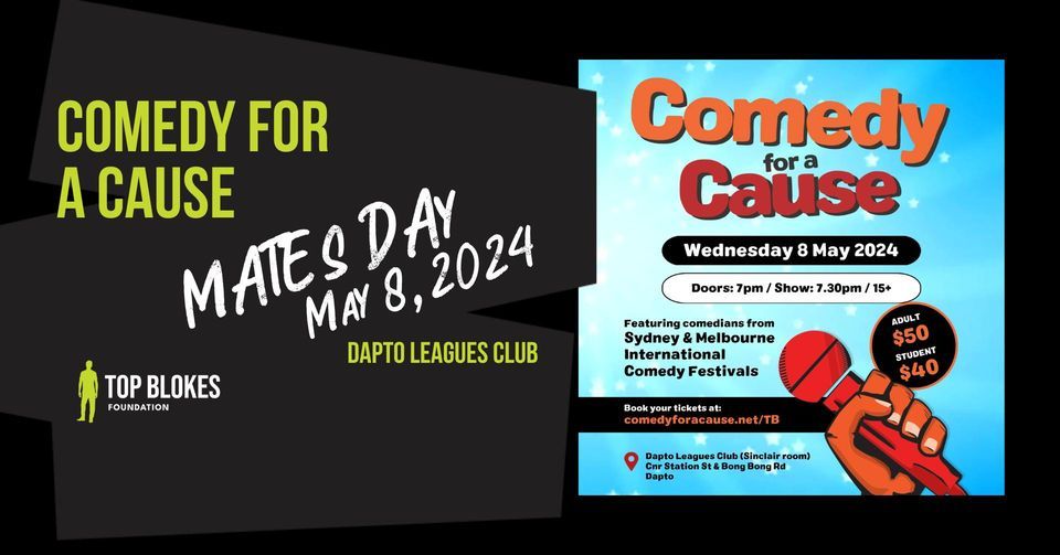 Laugh with your friends this Mates Day at Comedy for a Cause