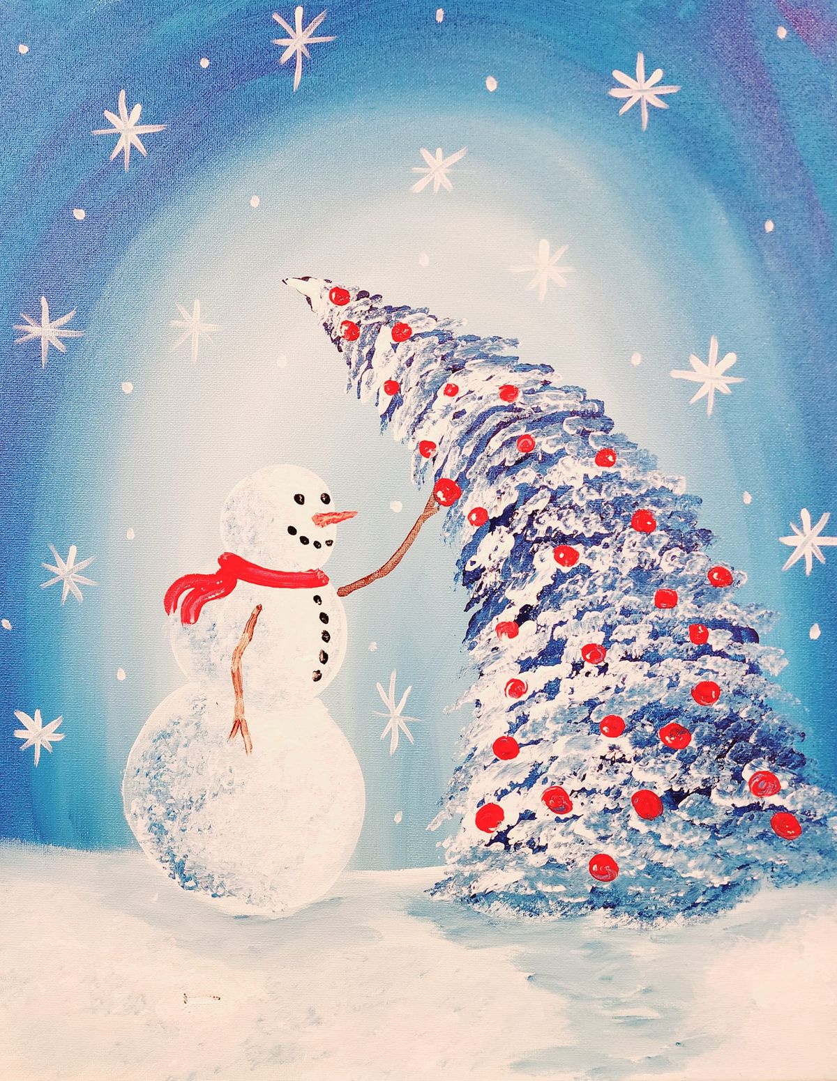 Holiday Snowman, Family Paint Event, Ages 7+