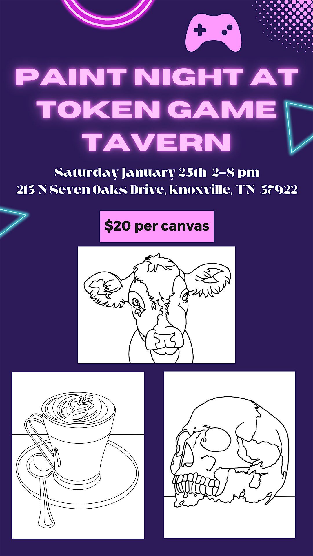 Paint Night at Token Game Tavern