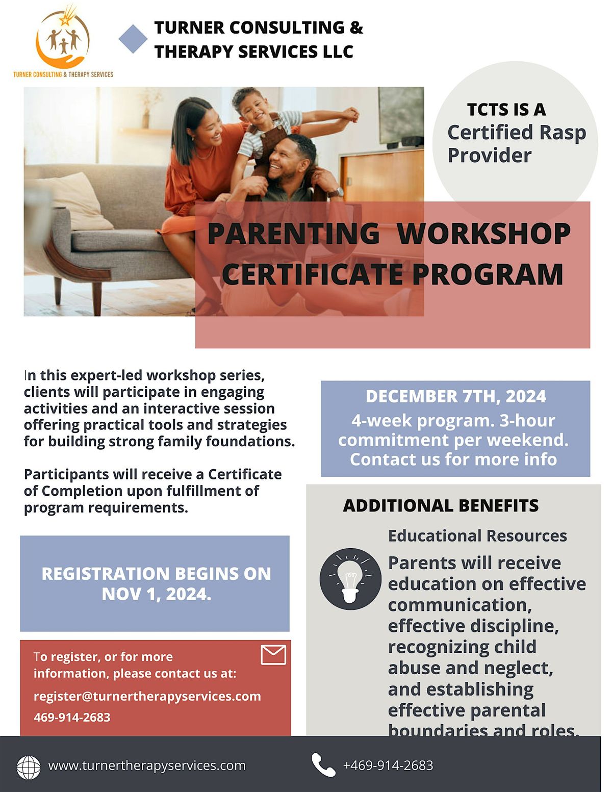 Parenting Workshop Certificate Program: 4-Week Virtual Series