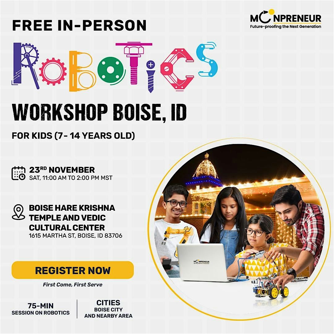 Free Robotics Workshop For Kids at  Boise, ID (7-14 Yrs)