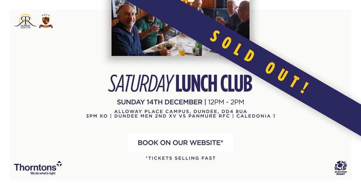 Dundee Rugby 2nd XV v Panmure RFC Lunch Club