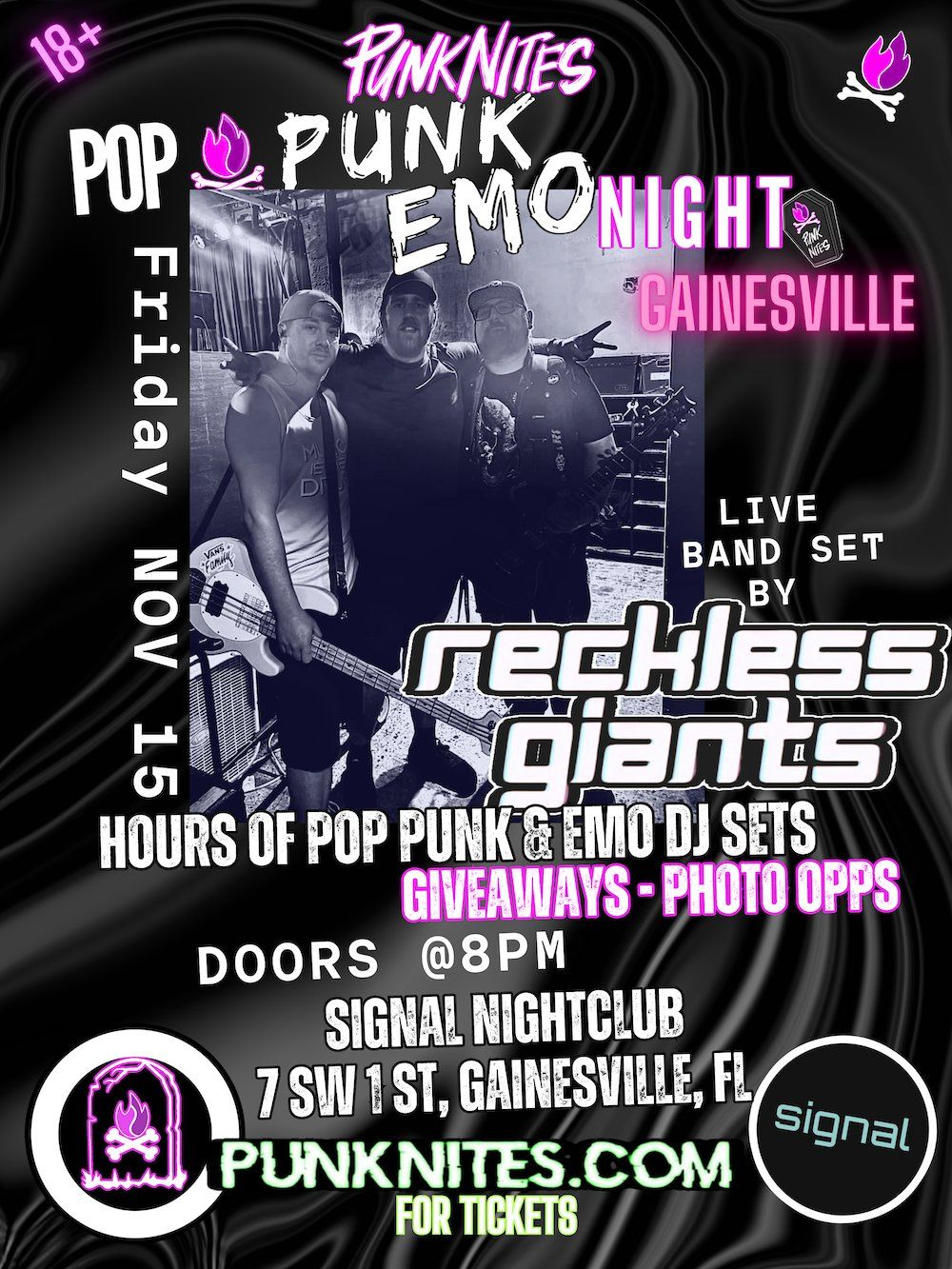 11\/15 Pop Punk Emo Night Gainesville with RECKLESS GIANTS at Signal!