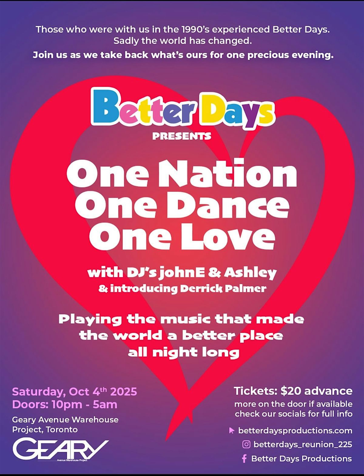 Better Days |  Family Reunion - ONE LOVE
