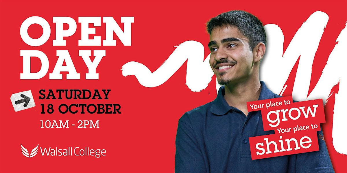 Walsall College Saturday 18th October Open Day 2025