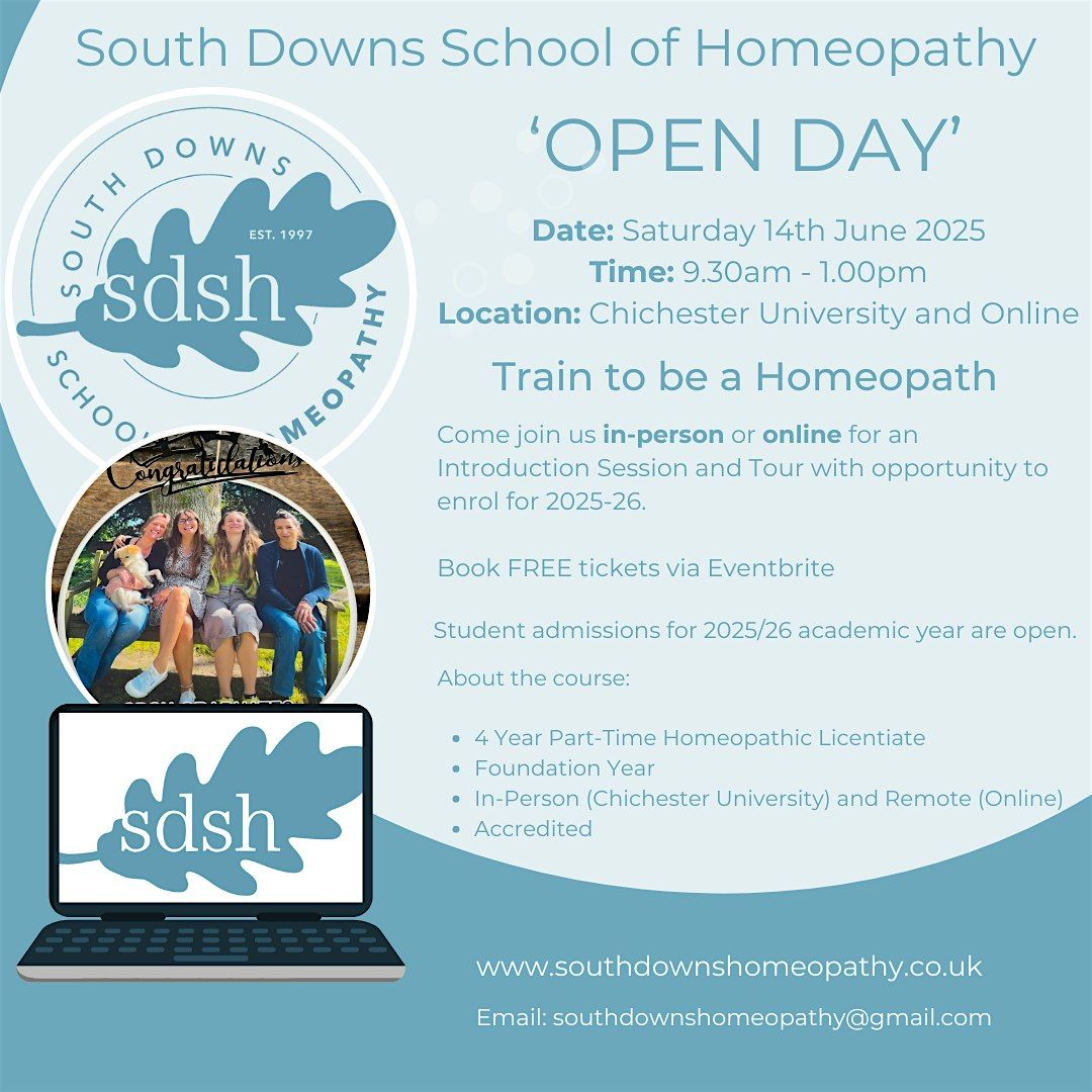 'OPEN DAY 2025 ' South Downs School of Homeopathy (In-person)