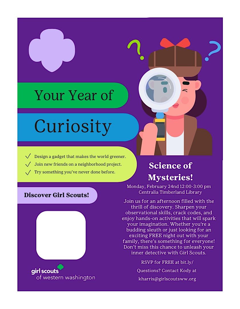 Science of Mysteries with Girl Scouts at the Centralia Timberland Library!