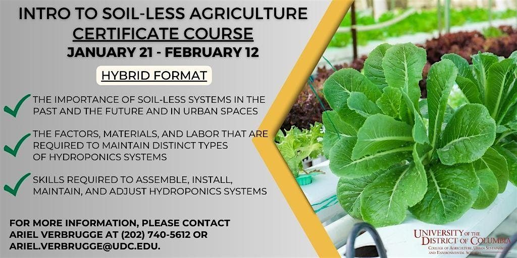 Intro to Soilless Agriculture Certificate Course - Hybrid