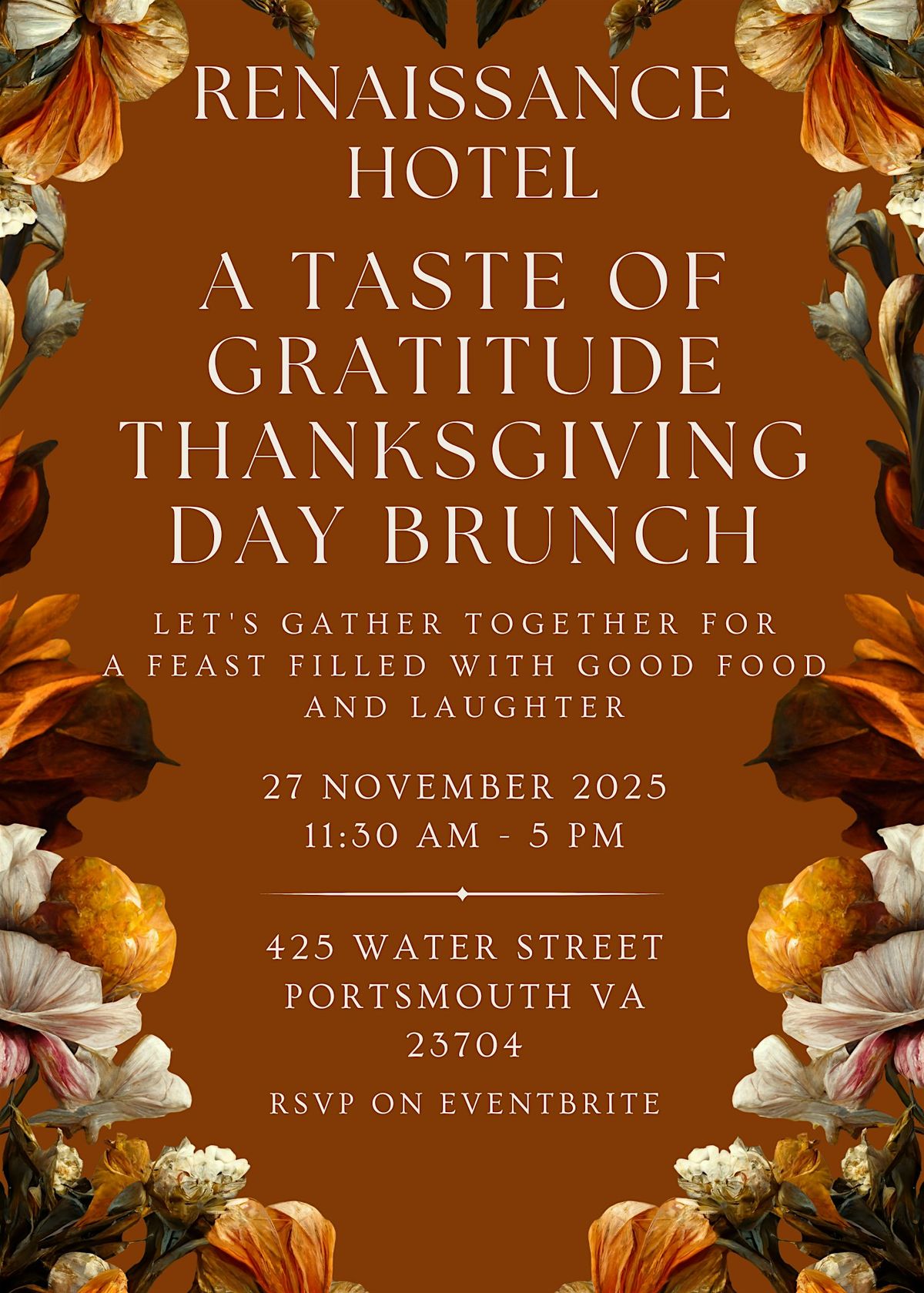 Renaissance Hotel A Taste of Gratitude Thanksgiving Day Brunch