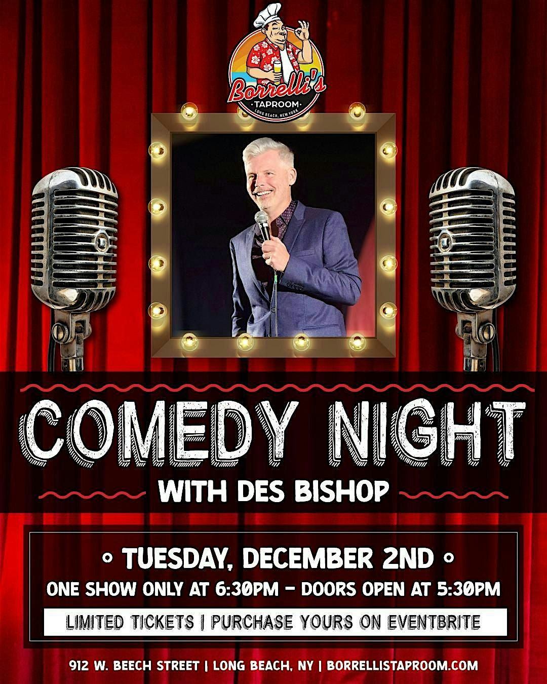 Comedy Night with Des Bishop @ Borrelli's Taproom 9pm show