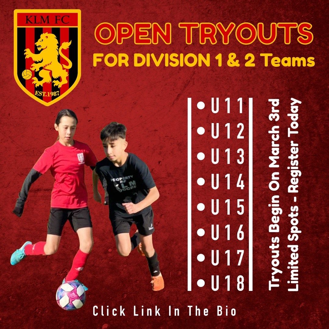 KLM Soccer Club Open Tryouts