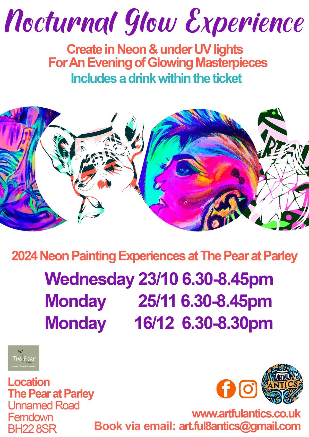 Nocturnal Glow Painting Experience at The pear at Parley 