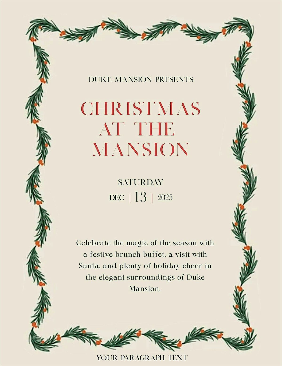 Christmas at Duke Mansion