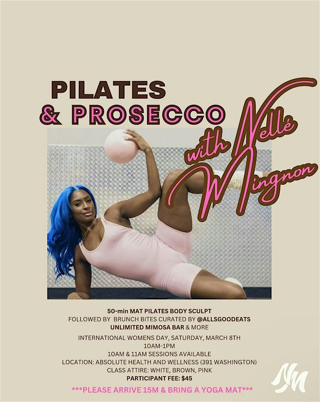 Pilates & Prosecco with Nell\u00e9 Mignon