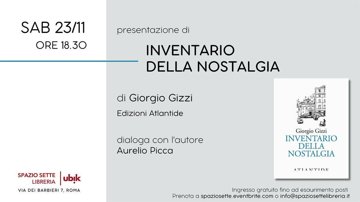 Presentazione di "Inventario della nostalgia"