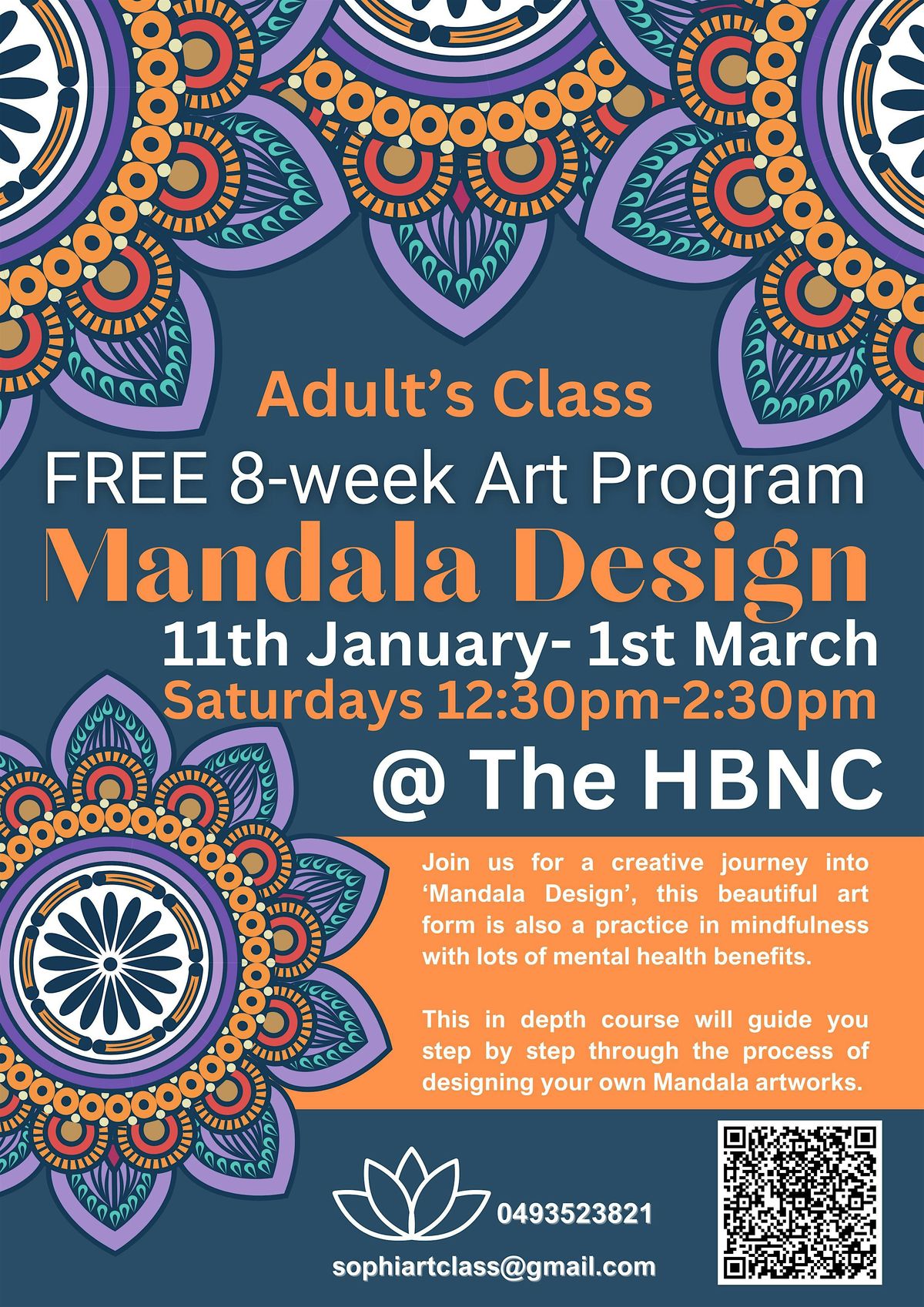 FREE 8-week Art Program- Mandalas for Mindfulness (Adult group)