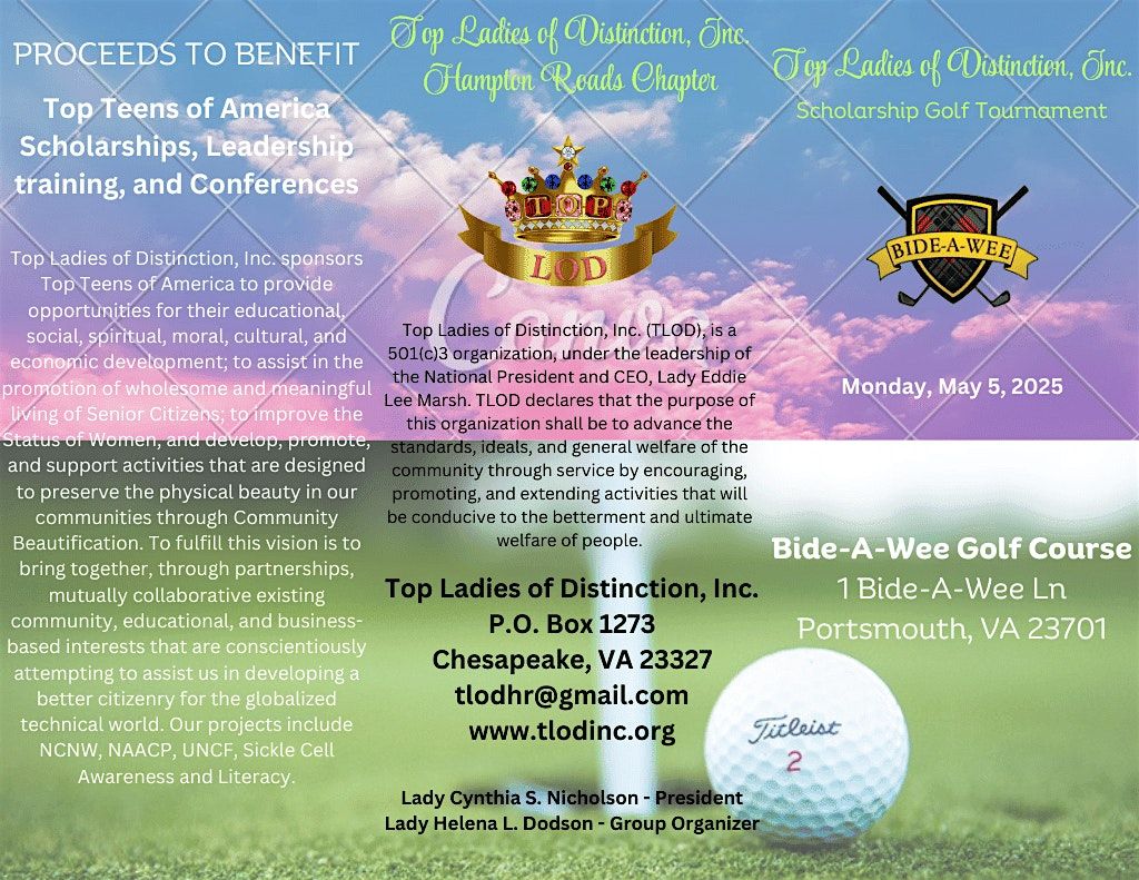 2nd Annual Top Ladies of Distinction, Inc. Golf Tournament