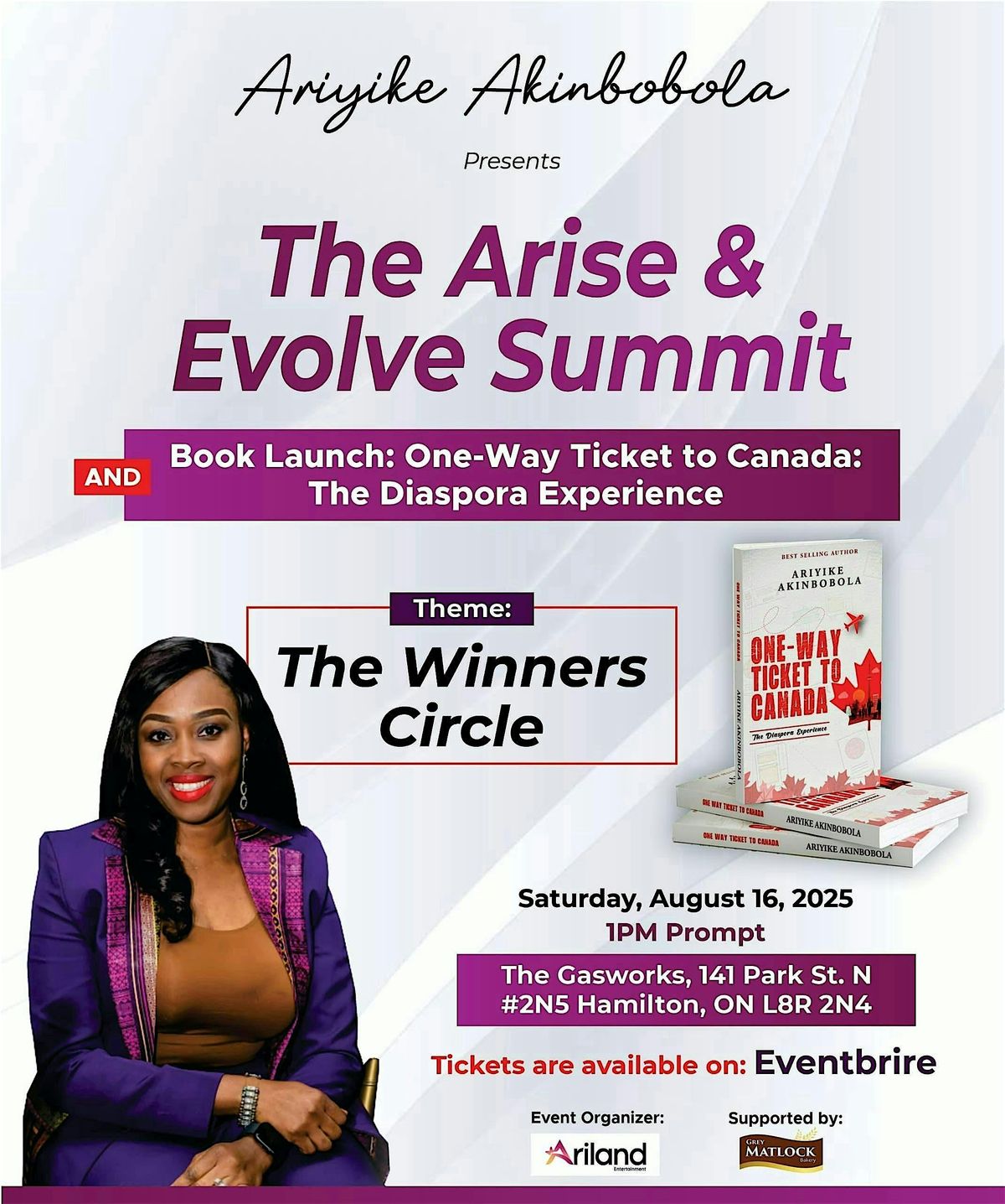 The Arise & Evolve Summit + Book Launch: \u201cOne-Way Ticket to Canada\u201d