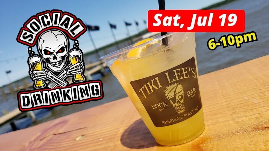 Social Drinking at Tiki Lee's Dock Bar, Party on the Water! 