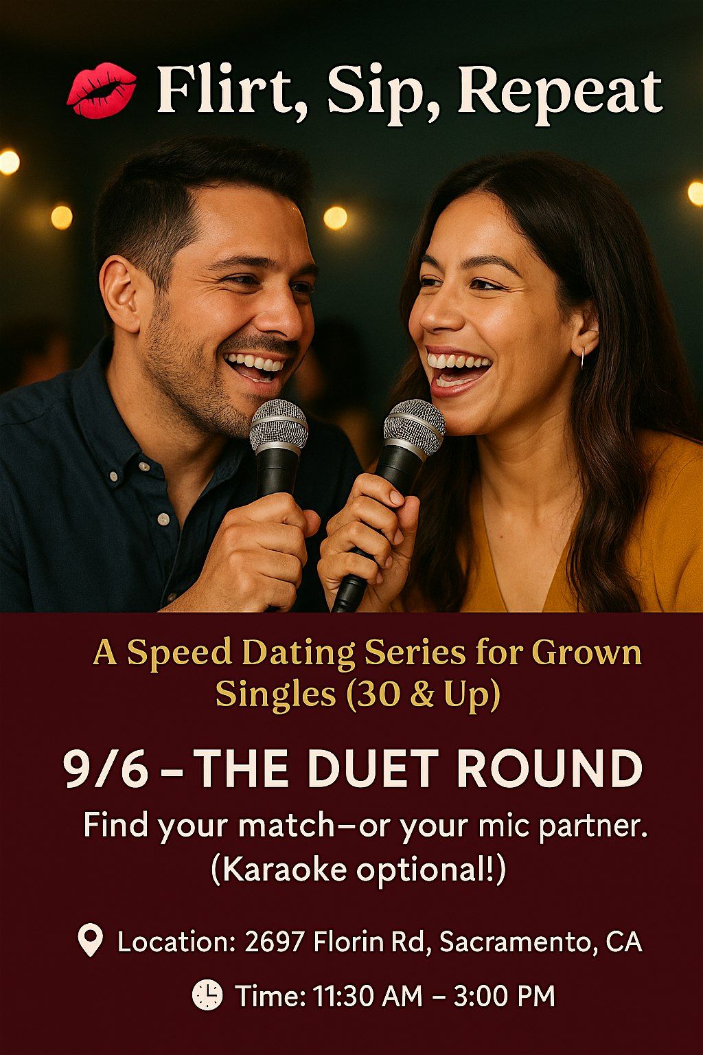 Flirt, Sip, Repeat \u2013 The Duet Round (Ages Mid-30s to Mid-40s)