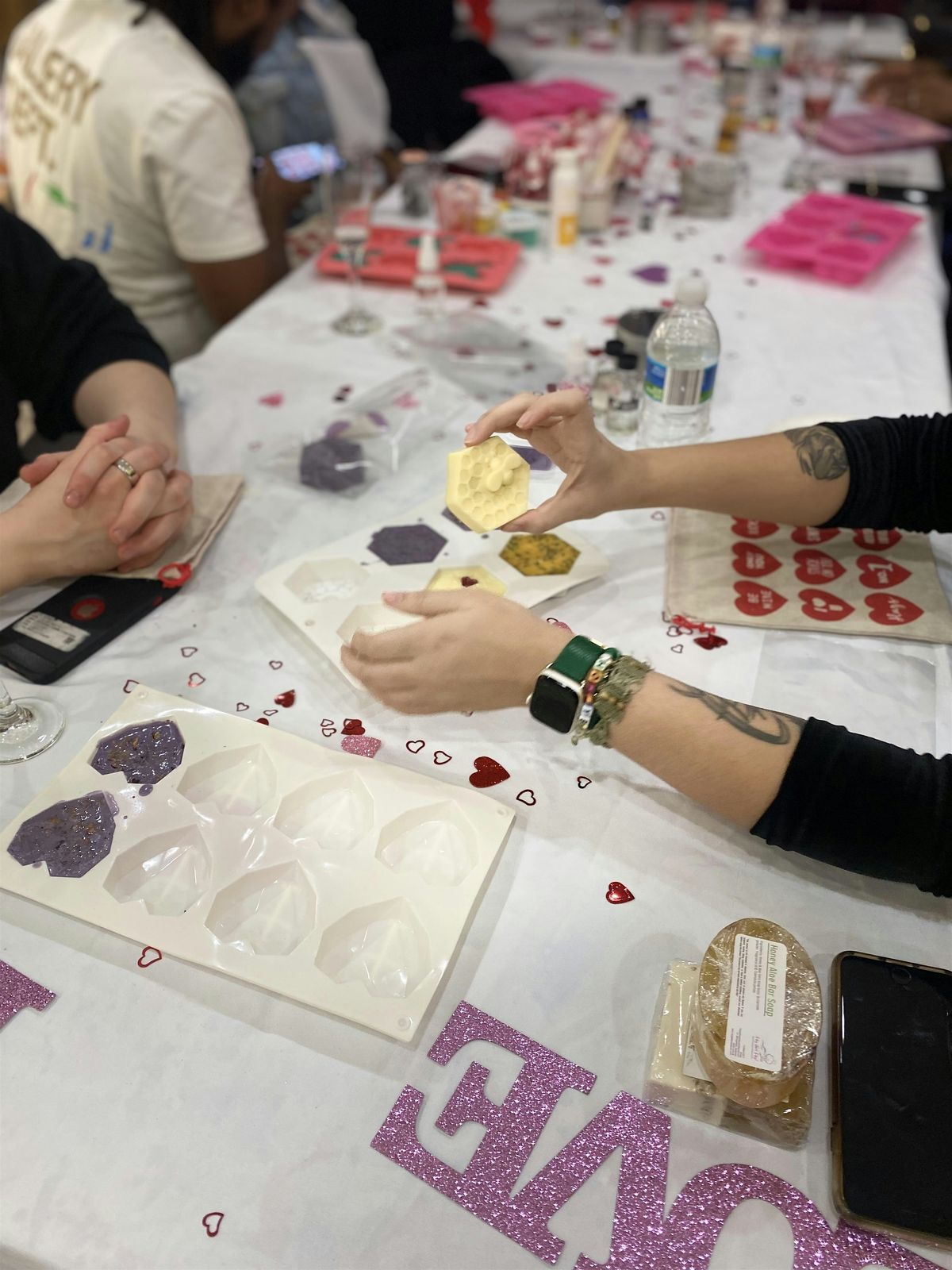 Bubbles & Blooms Galentine's Day craft workshop in Montgomery County, Md.