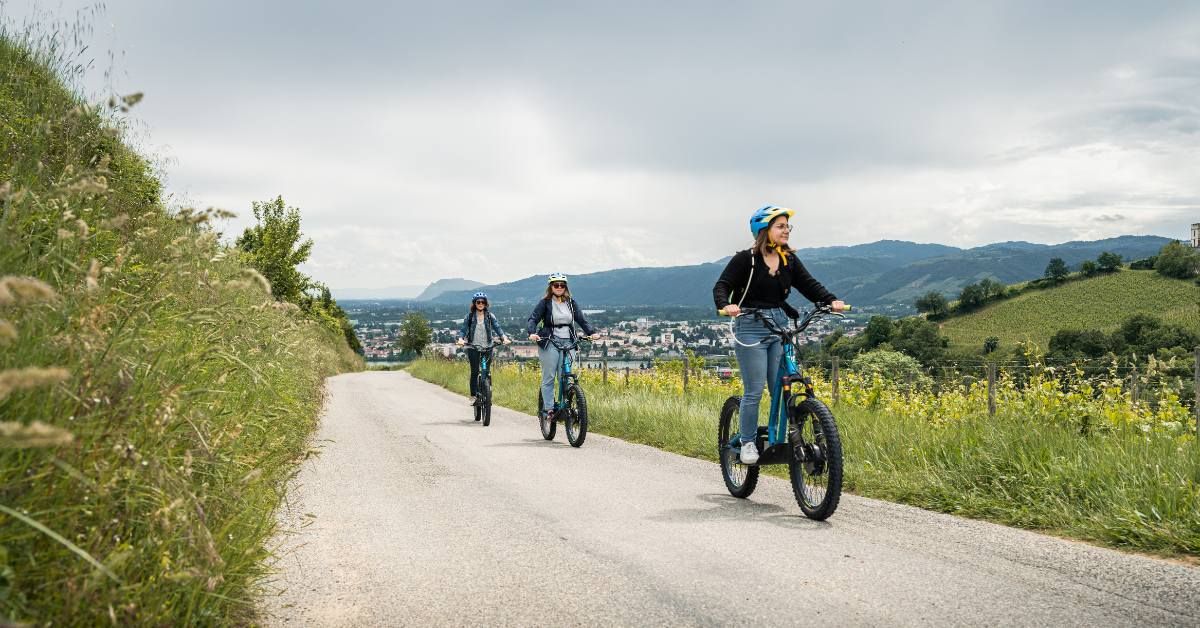 Balade en trottinette \u00e9lectrique tout terrain dans les vignobles