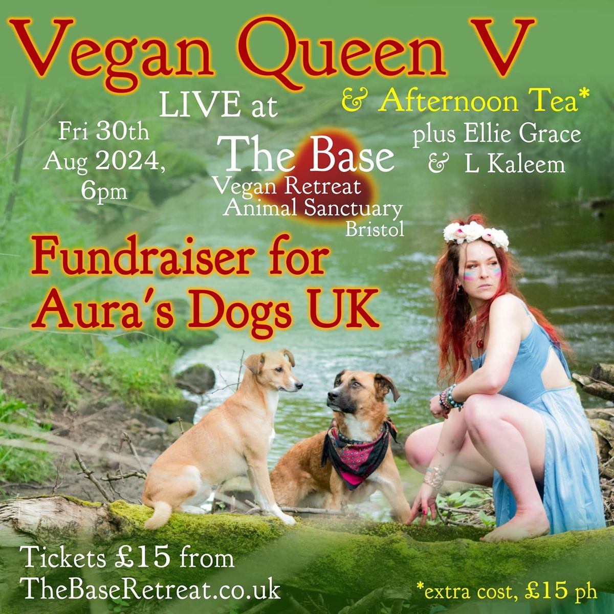 Vegan Queen V + Afternoon Tea, Fundraiser for Aura's Dogs UK