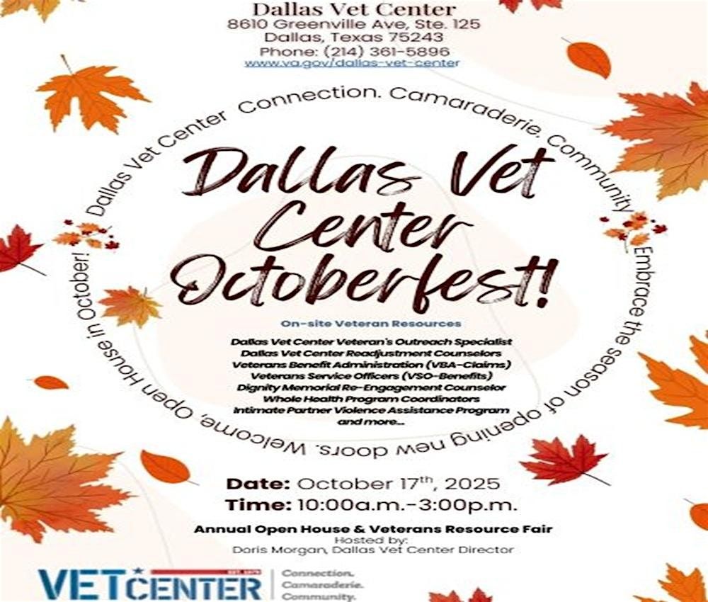 Octoberfest: Dallas Vet Center Annual Open House & Veterans Resource Fair