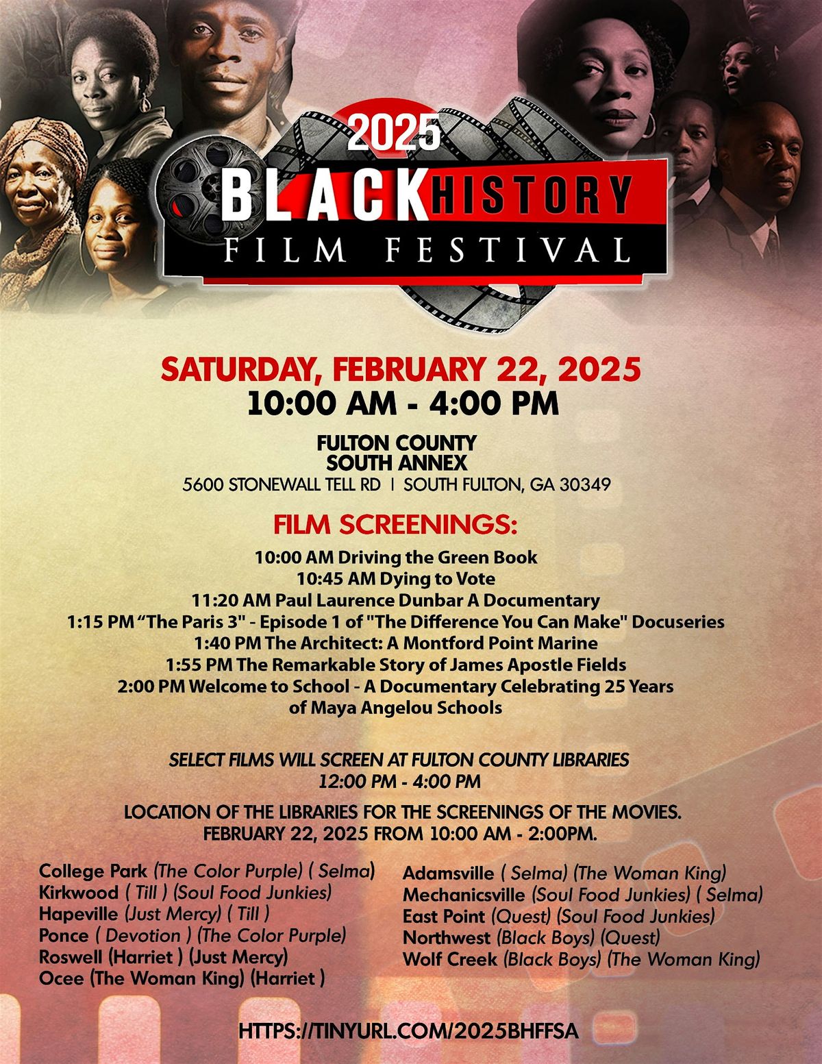 2025 Atlanta Black History Film Festival Saturday, FEB 22ND