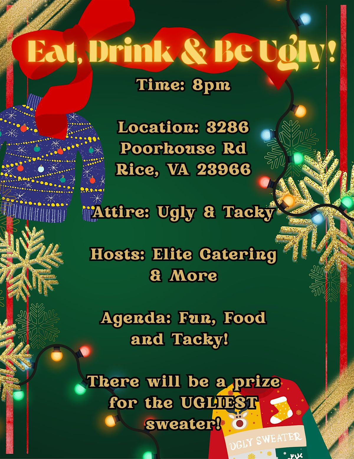 Eat, Drink & Be Ugly: Christmas Sweater Party