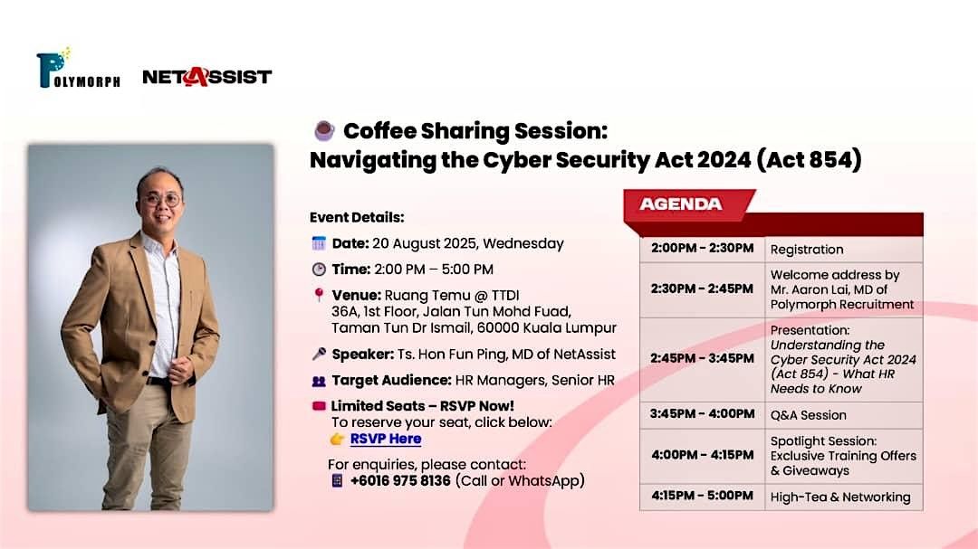 \u26a0\ufe0f Act 854 & PDPA: Critical Cyber Compliance for HR