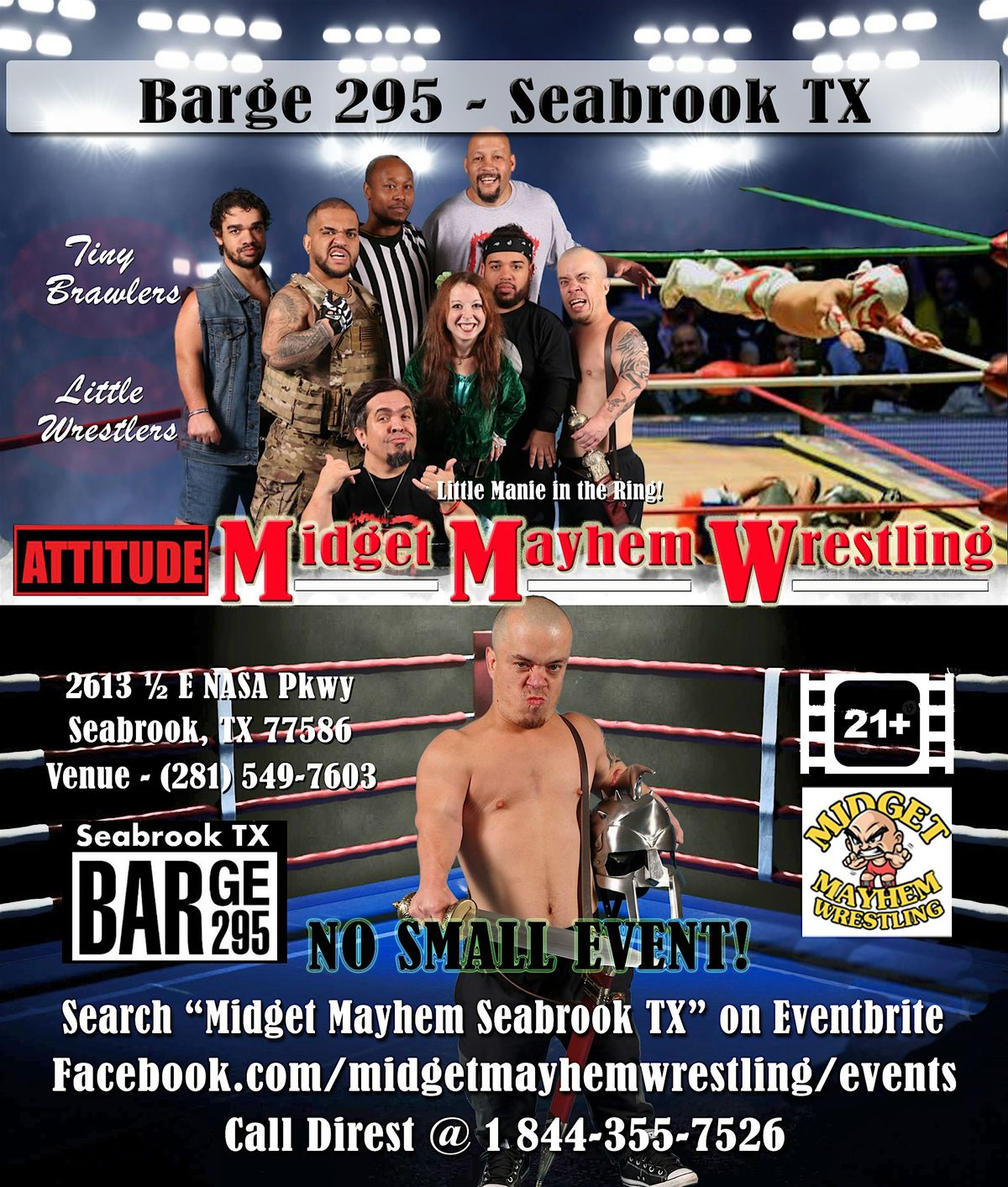 Midget Mayhem Wrestling with Attitude Goes Wild! Seabrook TX (21+)