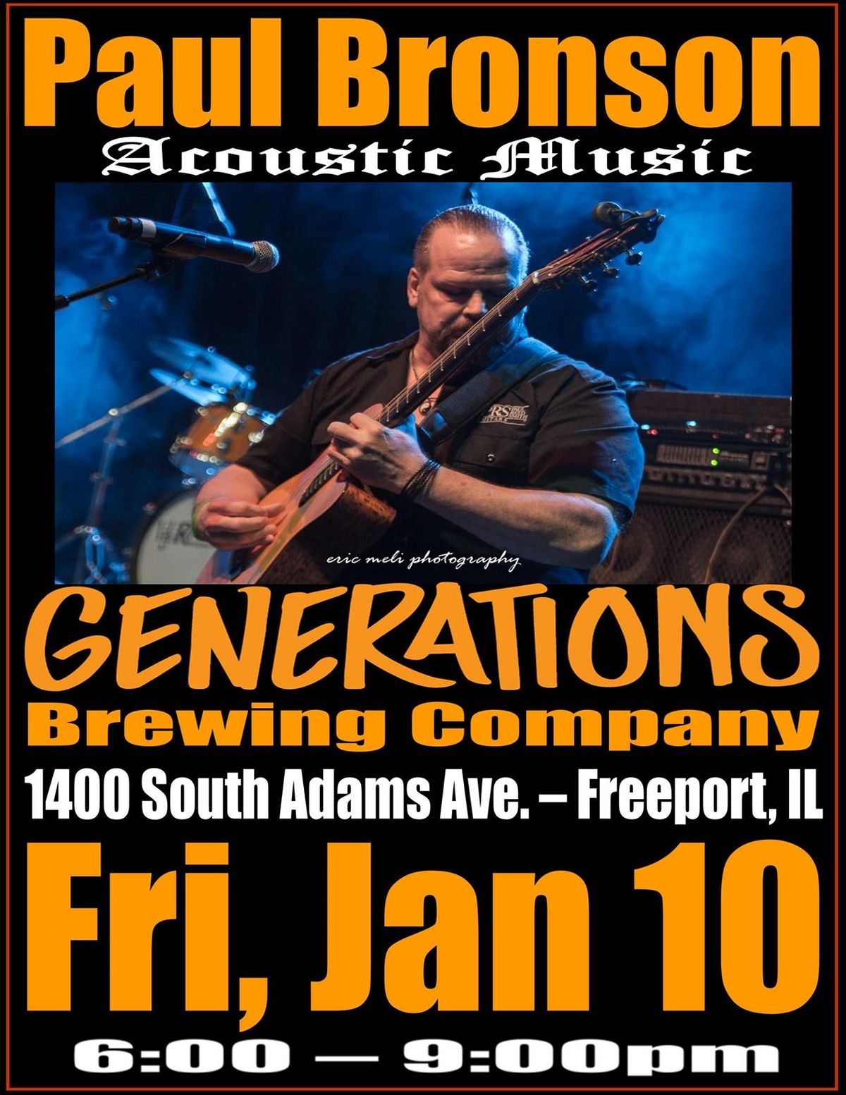 Paul Bronson Acoustic Music @ Generations Brewing Co. - Freeport, IL - Friday, January 10th