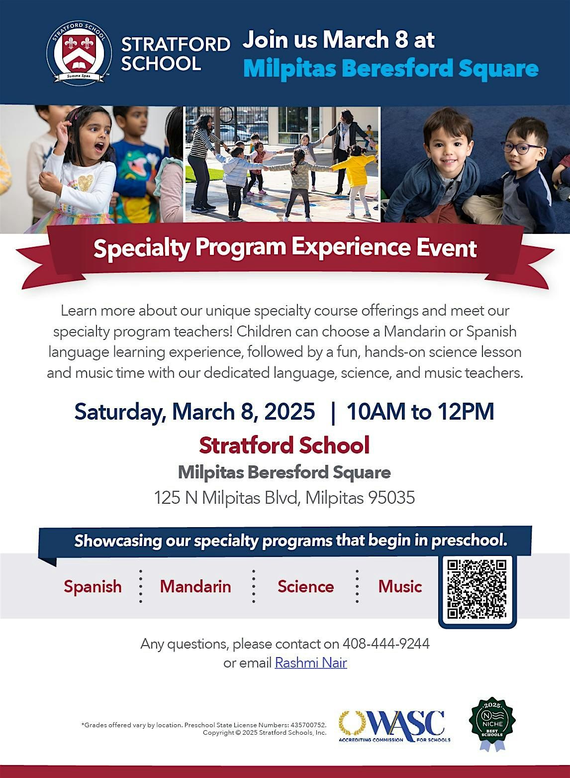 Stratford School-Milpitas Beresford Square welcomes you