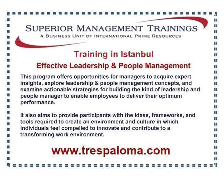Training in Istanbul: Effective Leadership & People Management : August 05 - 09, 2024 