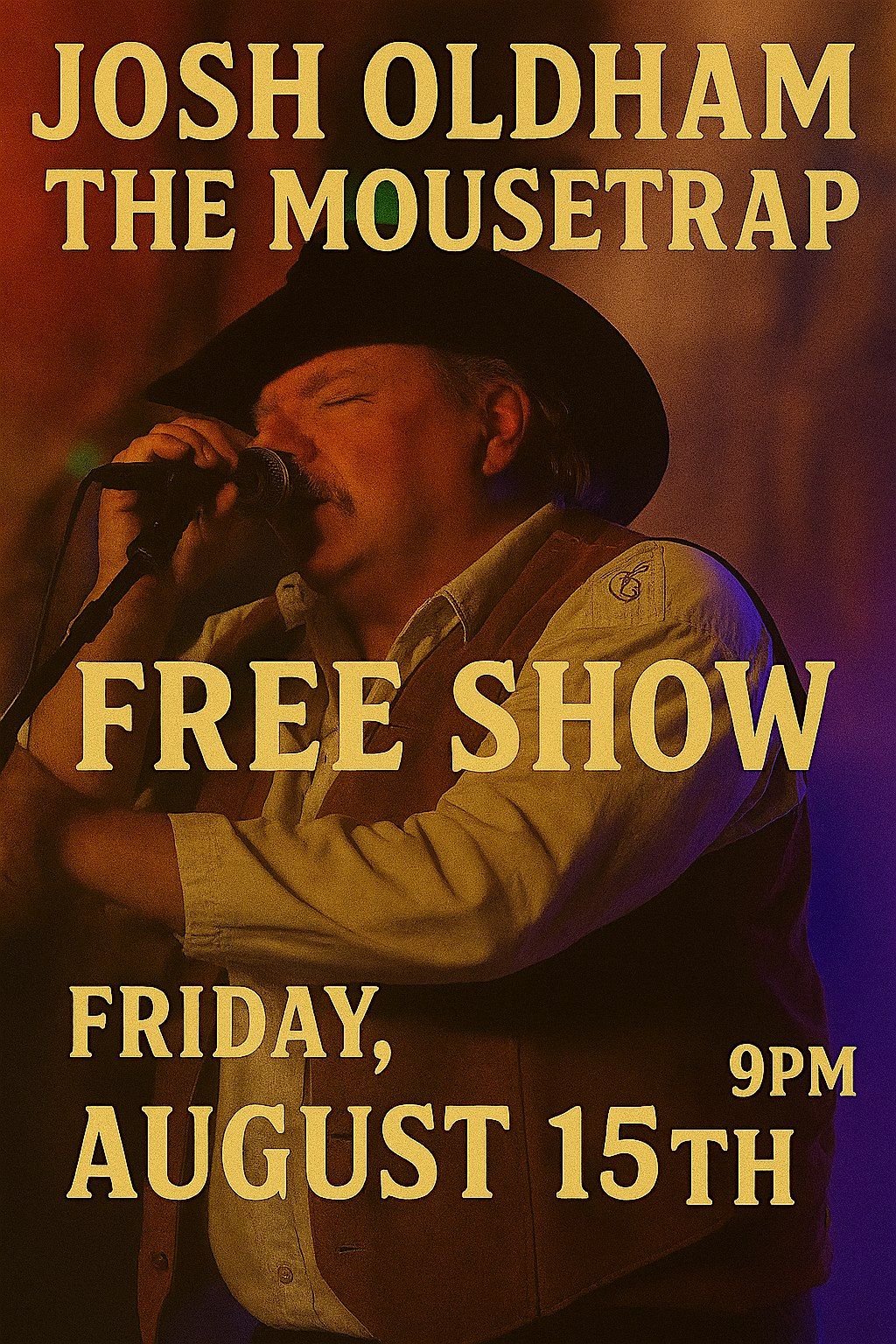 Josh Oldham- Outside at The Mousetrap- FREE Show!