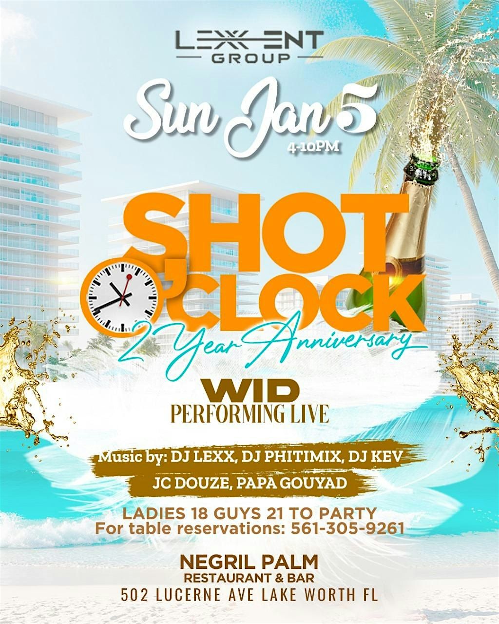 SHOT O'CLOCK DAY PARTY 2 YEAR ANNIVERSARY