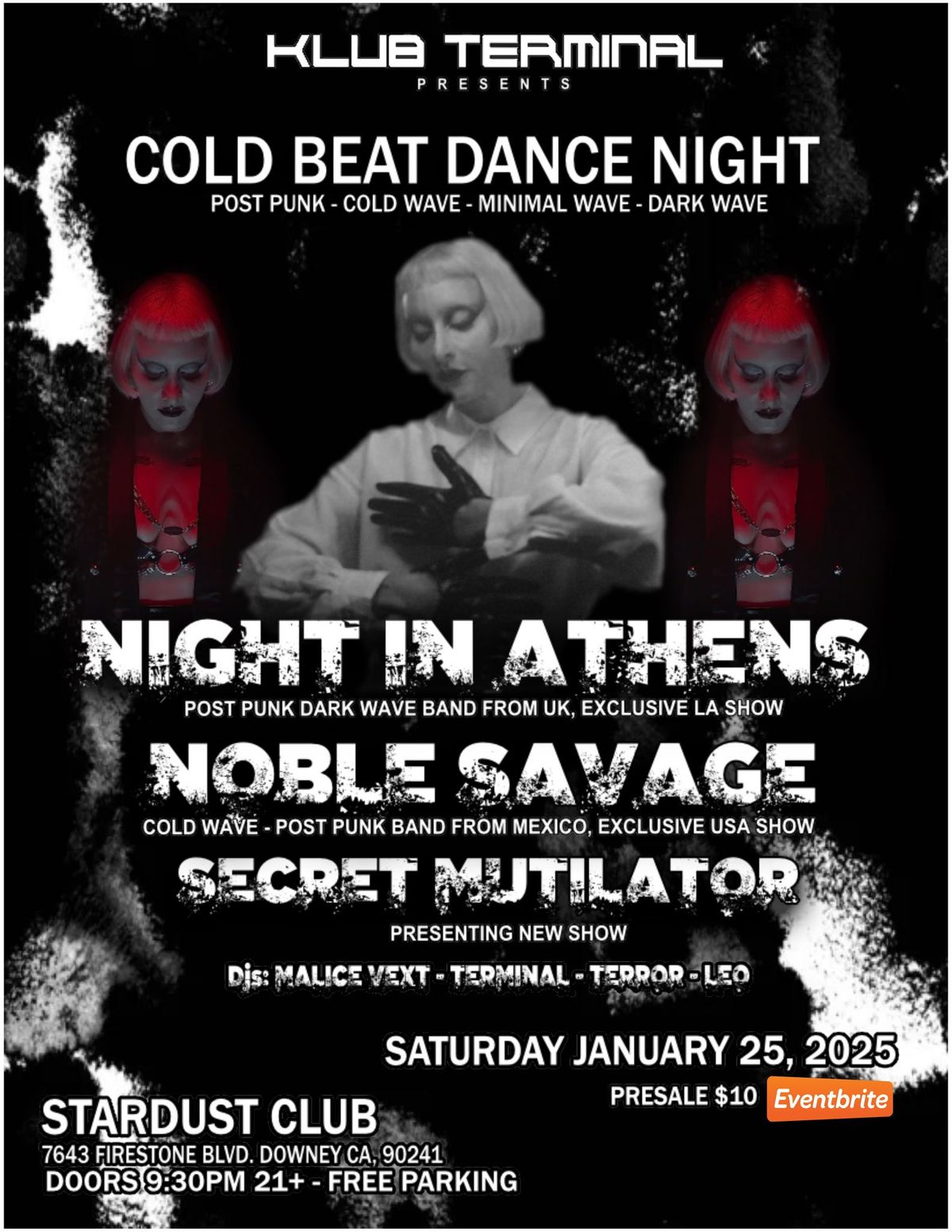 Cold Beat Dance Night with NIGHT IN ATHENS | NOBLE SAVAGE | SECRET MUTILATOR  01.25.2025