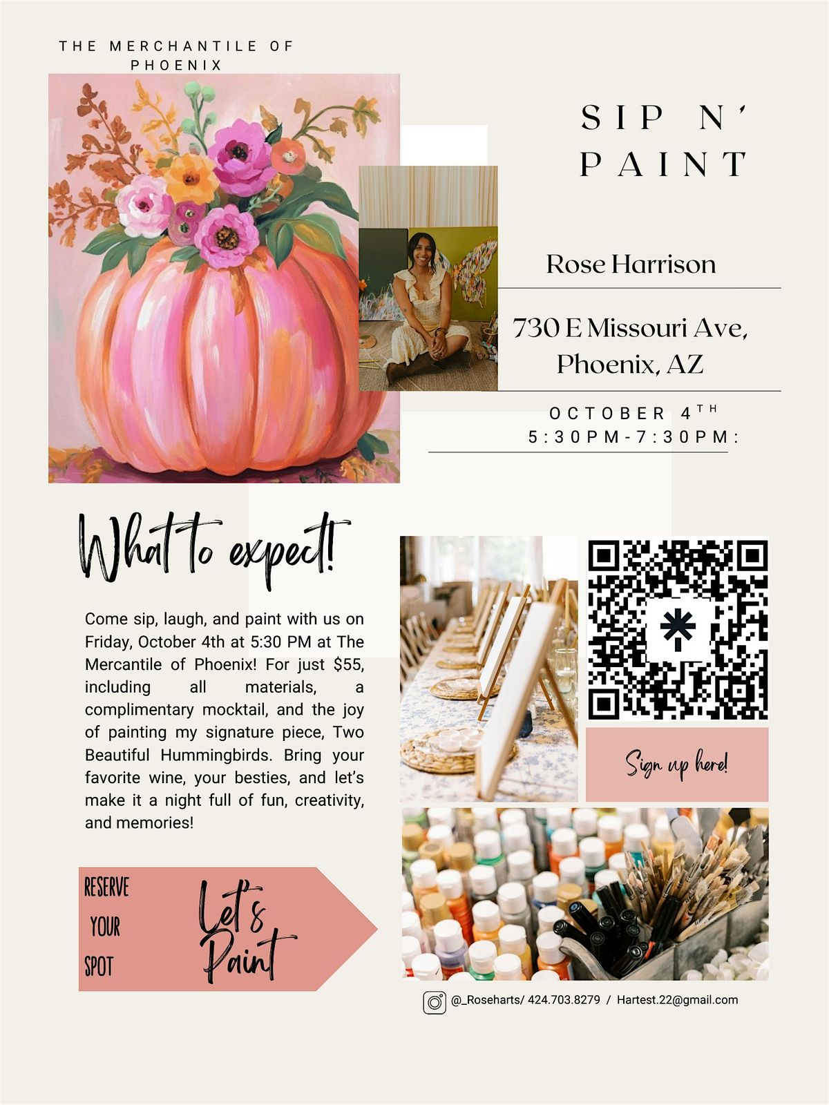 Mercantile pumpkin sip n' paint
