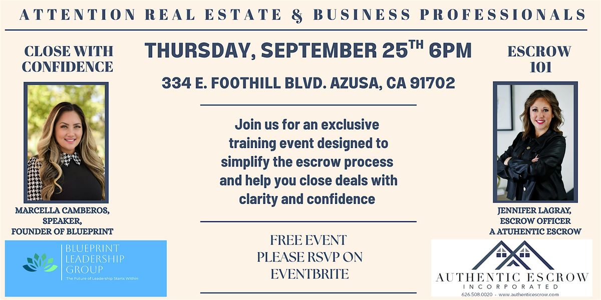 Close with Confidence: A Free Event for Real Estate