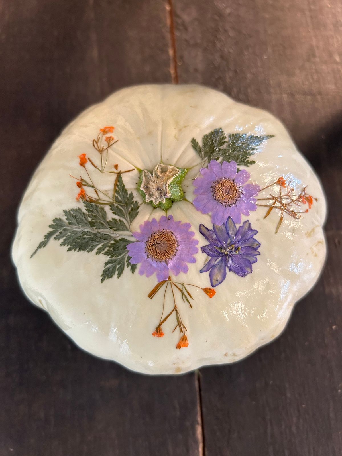 Pressed Flower Pumpkin