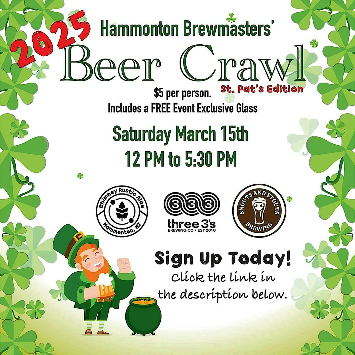 Hammonton Brewmasters' Beer Crawl St. Patty's Edition