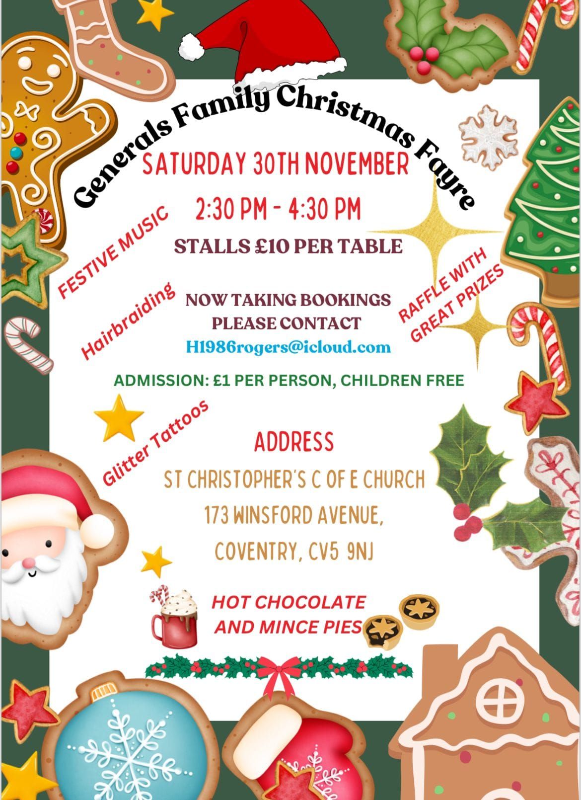 Generals family Christmas fayre