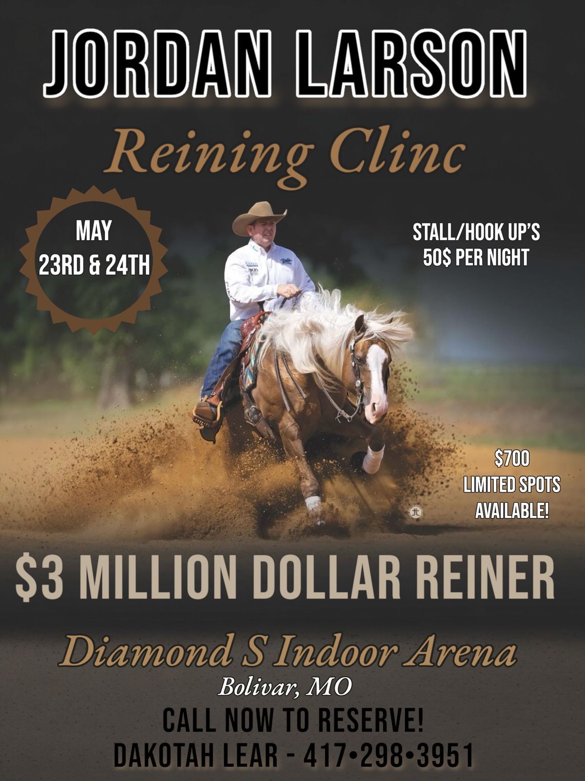 Jordan Larson Reining Clinic