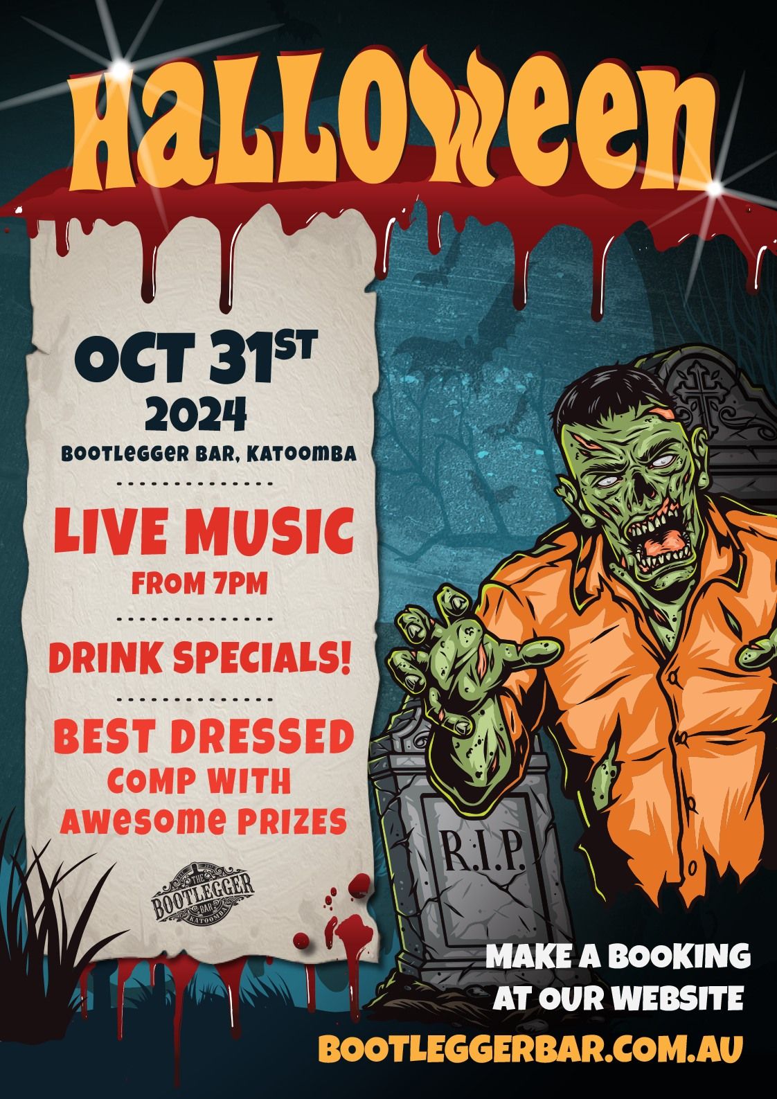 HALLOWEEN Live Music @ BOOTLEGGER | No Beef Patty & Stu | FREE ENTRY!