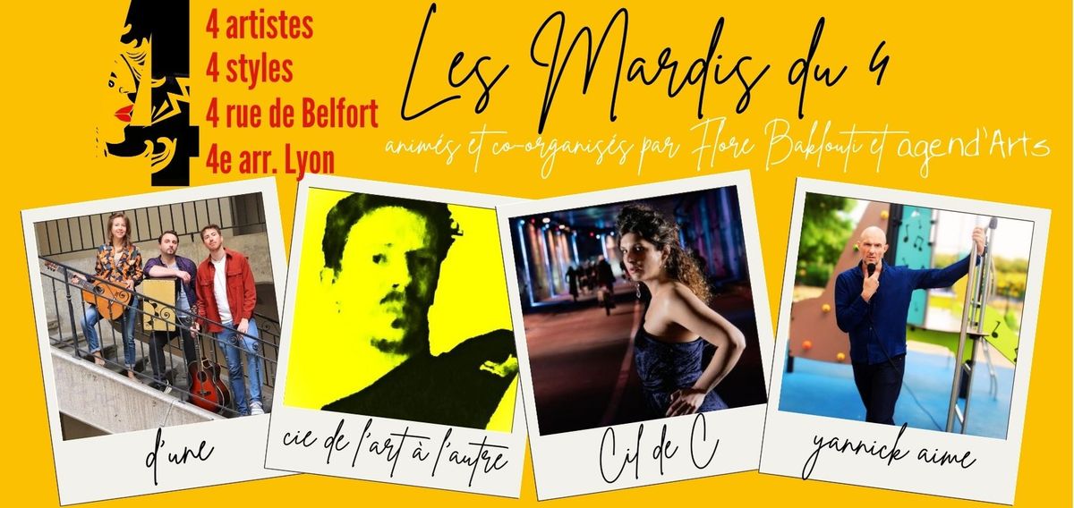 Les Mardis du 4 - 4 artistes \/ 4 styles \u00e0 agend'Arts - Lyon 4