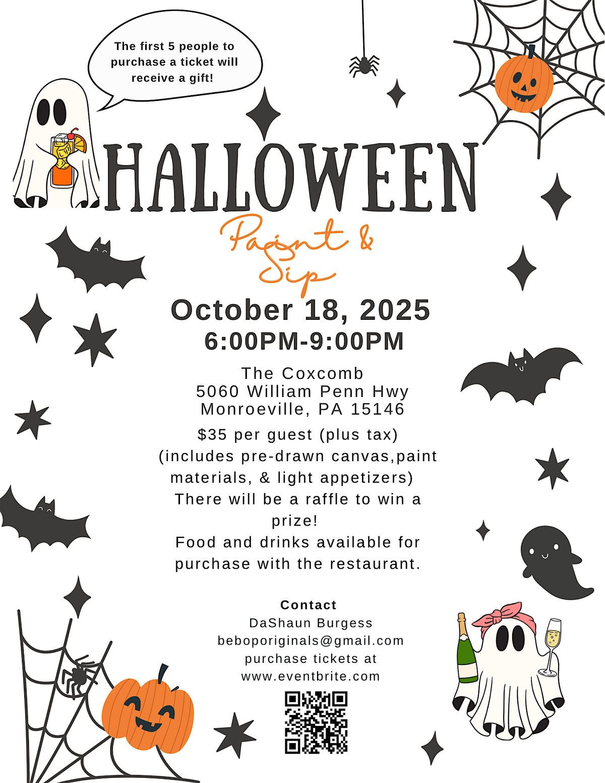 Halloween Paint & Sip at The Coxcomb