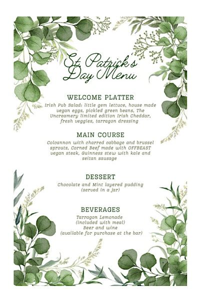 Vegan St. Patrick\u2019s Day Lunch\/Dinner